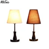 Contemporary Wood Wooden Table Lamp with White Square Drum Fabric Shade hot selling lights coffee table