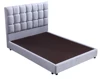 Durable hotel wood bed frame with fabric headboard