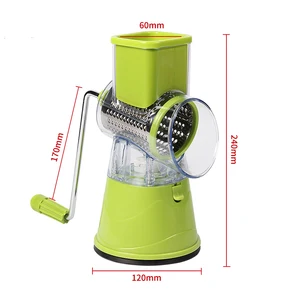Image of Factory directly sales multifunctional manual cutter round drum grater with shredding slicer grinding