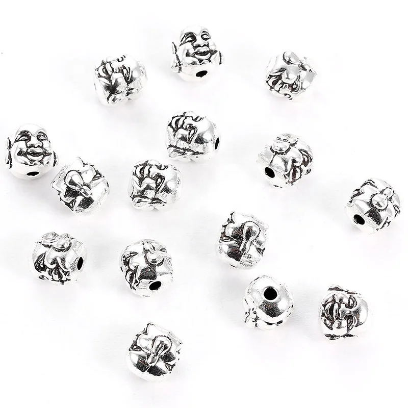 

Antique Silver Buddha Head Charm Beads Fit DIY Making jewelry Spacer beads accessories