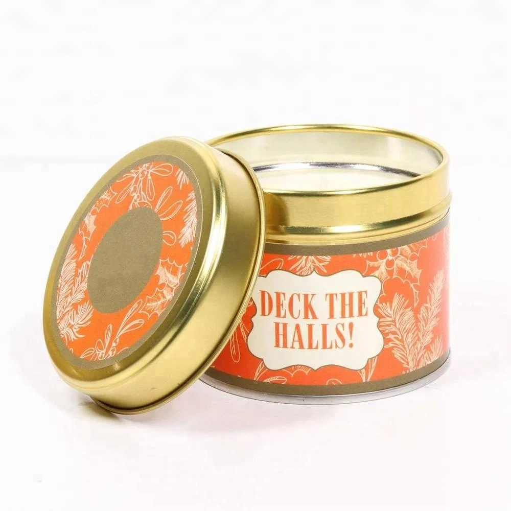 Gold Soya Wax Candles Tin Travel Candle Aromatherapy Soy Wax Candles