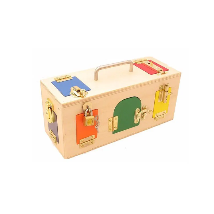 wooden lock box toy