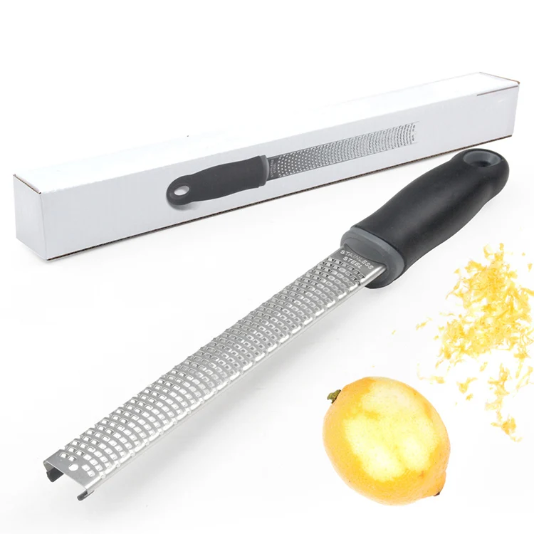 

2019 New Ideas Kitchen Appliance Lemon Zester Cheese Ginger Plastic Handle Sharp Blade 430stainless Steel Microplane Grater, Black