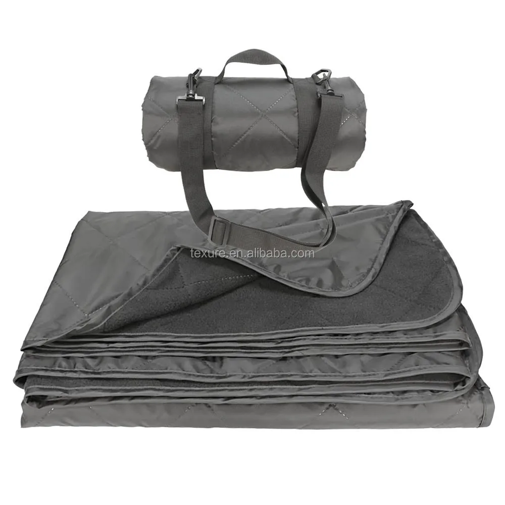 Extra Large Quilted Waterproof Outdoor Camping Blanket With Warm Fleece