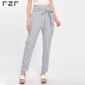 striped casual pants