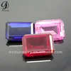 Emerald cut big size synthetic sapphire ruby stone price lower wholesale