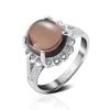 925 silver plating platinum brown cz bulk jewelry ring exotic