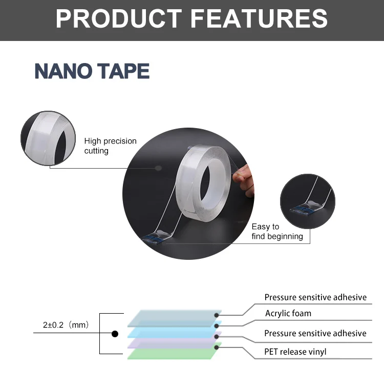 Hot Sale Silicone Sticky Gel Grip Suction Nano Magic Tape Buy Nano