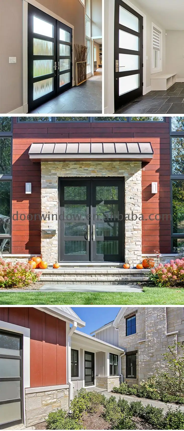 Wholesale front door glass insert fixed lite window finished oak doors