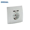 OUCHI European Type ABS Panel Wall Power Socket Outlet With USB Port