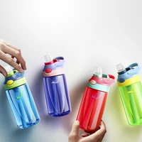

Cute BPA Free Flip Top Leak Proof One Click Open water Bottle with straw for kids