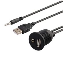 USB 2,0 и 3,5 мм Aux расширением крепление, флеш, тире, панель крепление кабеля для автомобиля, лодка, мотоцикл