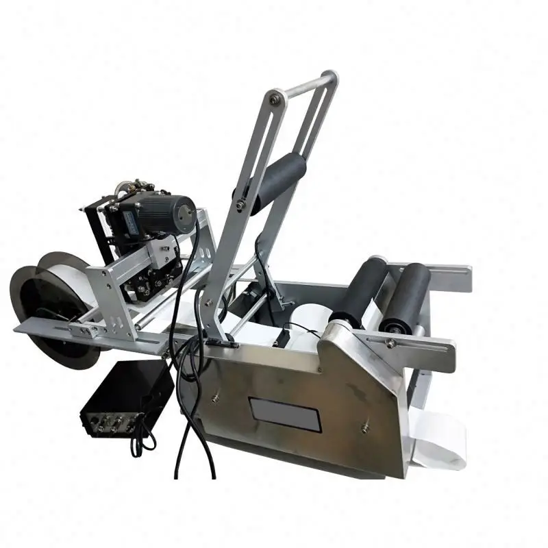 
semi automatic Tabletop Wrap Round Bottle Labeling Machine/labele/label pasting machine for chemical, cosmetics, plastic bottles 