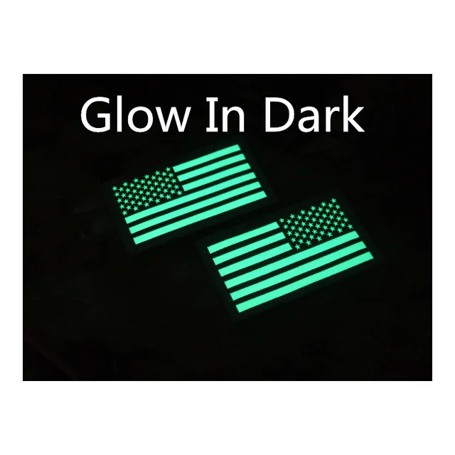 

Glow In Dark Reverse USA AMERICA FLAG US REVERSED PATCH RIGHT ARM LEFT US Army Navy Air Force USN SEAL UNIFORM Patch BADGES