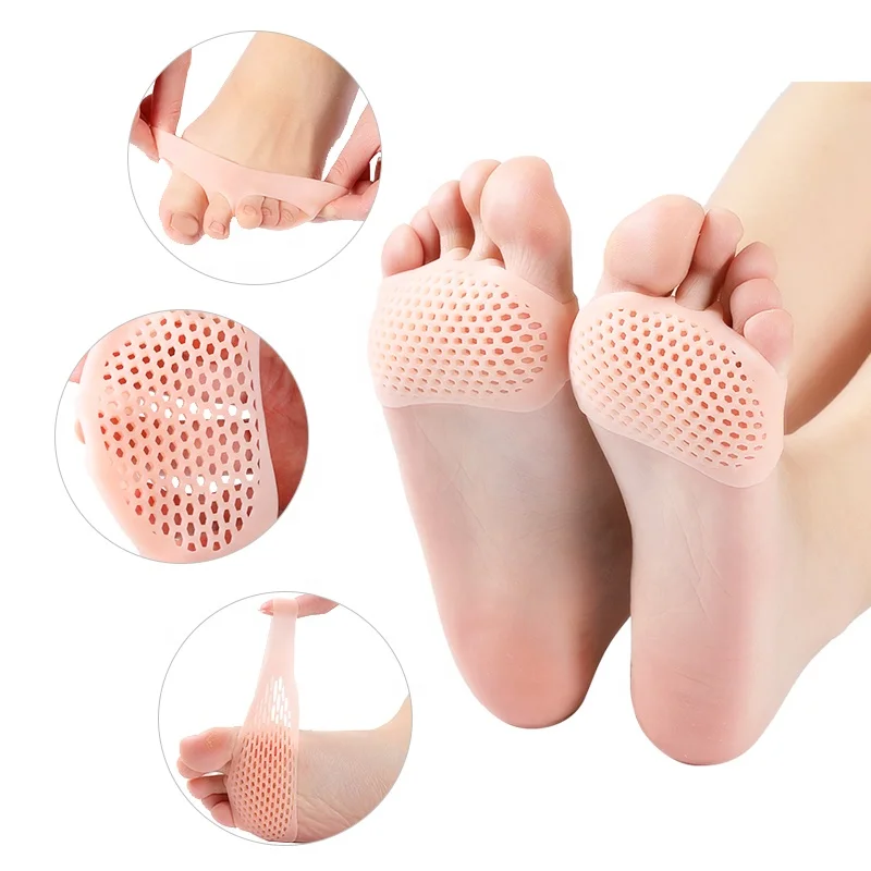 

Comfortable Cushioning Honeycomb Design Breathable Forefoot Silicone Cooling Gel Shoes Foot Pad, As shown