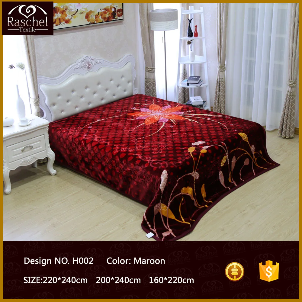 100 Polyester Korean Style Mink Custom Printed Blanket Manufacture