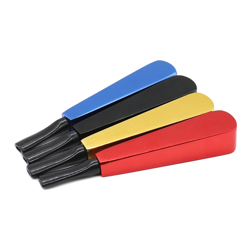

Tongue Shape Custom Logo Brushed Metal Smoking Pipe
