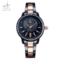 

Shengke Top Brand Luxury Crystal Ladies Quartz Wrist Watches Reloj Mujer Women Stainless Steel Watch Female Relogio Femino 2019