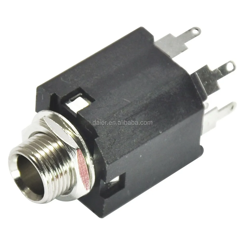 1/4 Inch Stereo Audio Female Socket Connector Panel Chassis Mount