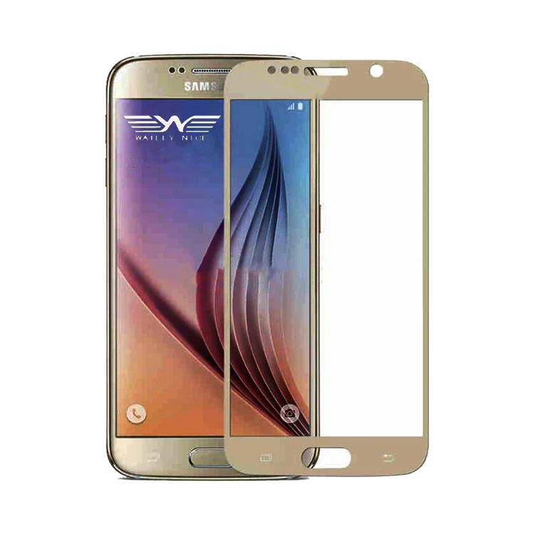 

oem& odm Customized phone accessories mobile glass screen protector Anti-Scratch Full Coverage 5D Curved for Samsung s6 S6 edge, White black gold