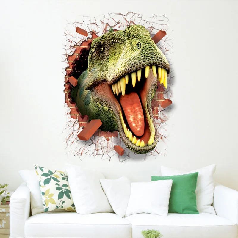 Featured image of post Diy Dinosaur Wall Mural Colorful dinosaur wall stickers for kids rooms home decor window glass mural wall diy art decals