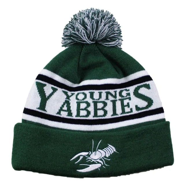 Stylish Unique Oem Green White Embroidery Custom Pom-pom Beanie - Buy ...