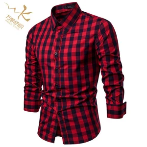 China factory spot goods plaid casual formal camisas de time de futebol  mens check shirts cotton
