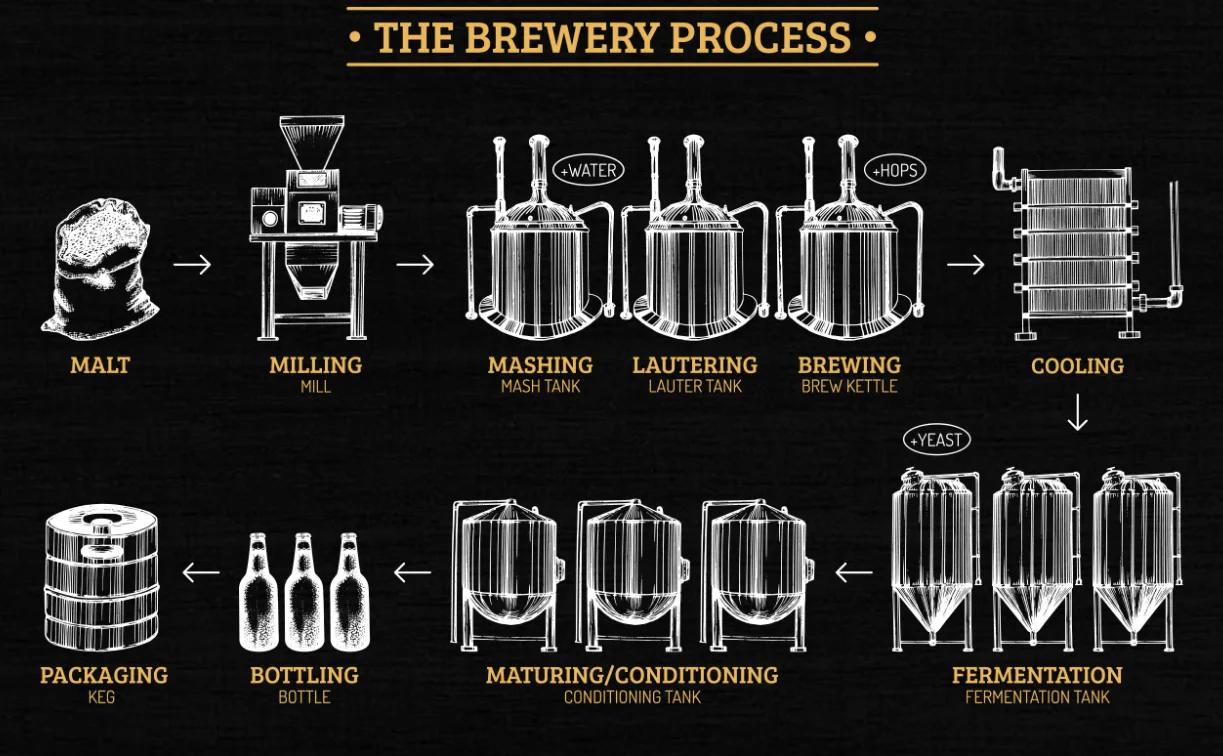Пивоварня план. План схема мини пивоварни. Макет пивоварни. Этапы пивоварения.