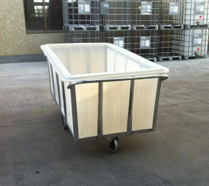 500litre Commercial Plastic Laundry Trolley Carts With Wheels For Line
