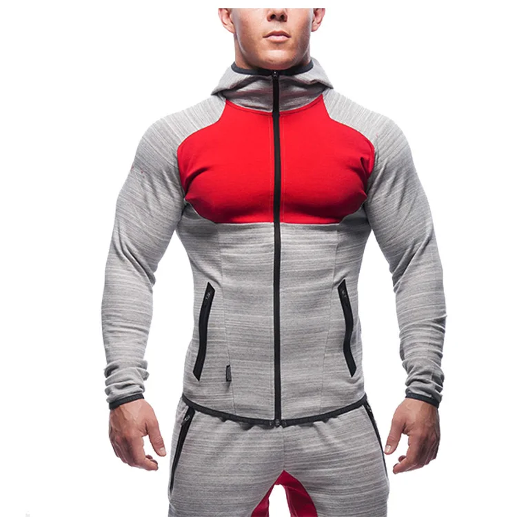 custom muscle fit winter hoodie polar fleece zipper gym man hoodie jacket