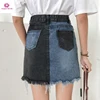 Factory in stock special Women contrast two tone Short Jeans skirts