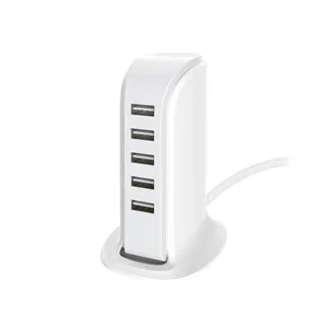 5 Port Smart IC Technology Desktop USB Charging Station