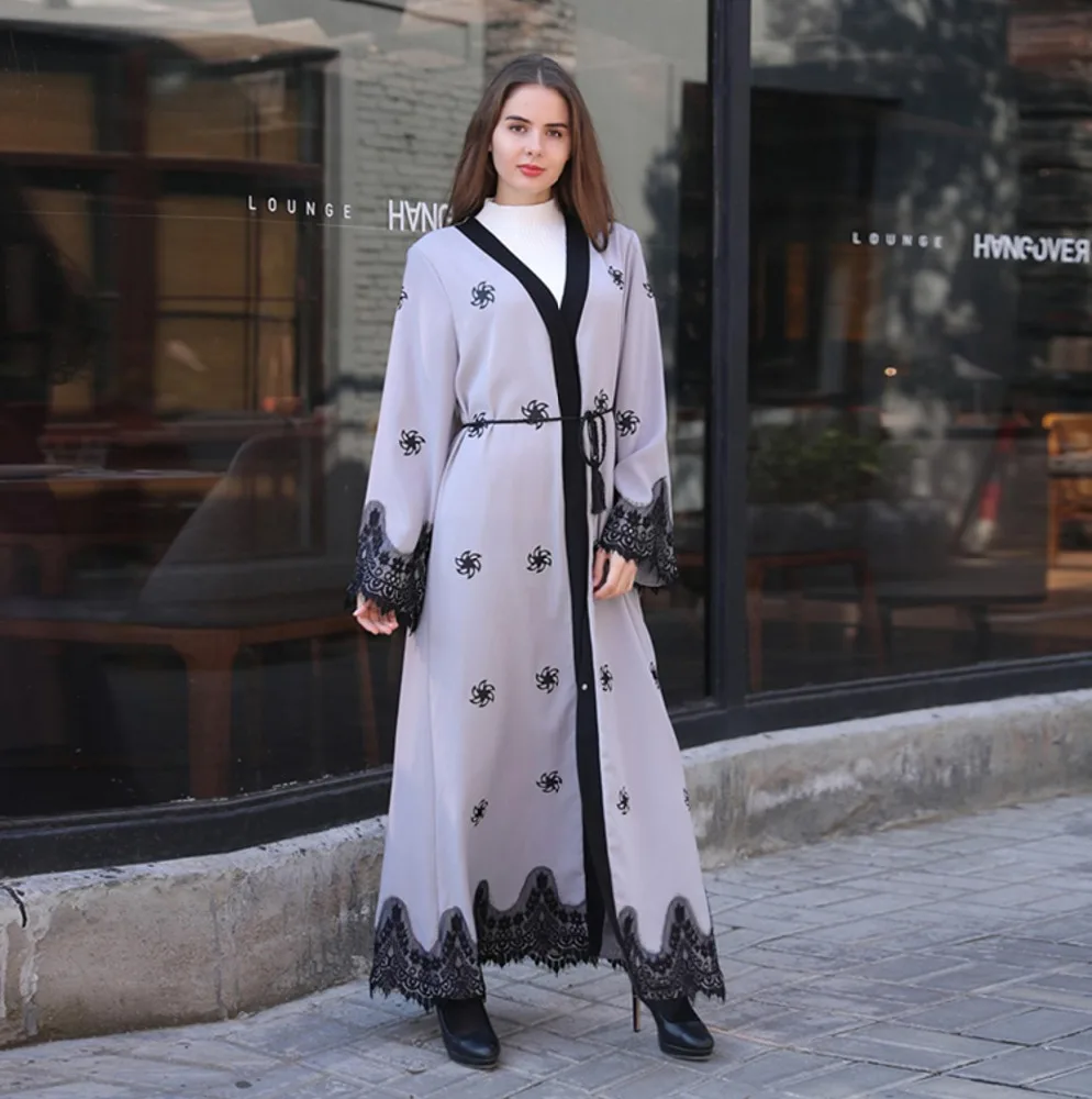 

2017 Latest Lace Open Abaya Dress New Model Dubai Abaya Wholesale, According to the picture