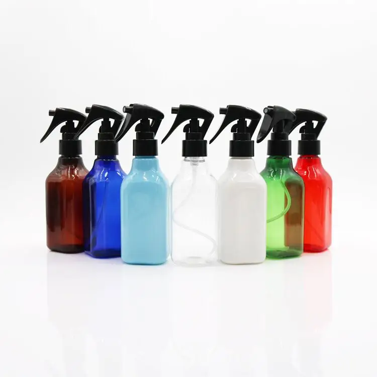 

Refillable 200Ml Clear PET Plastic Square Trigger Sprayer Bottle Spray Bottle Plastic