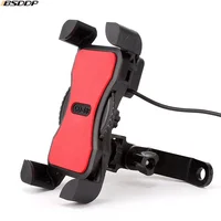 

Different colors available 5V camping mobile phone bracket usb charged handle bar GPS bicycle motorcycle universal holder