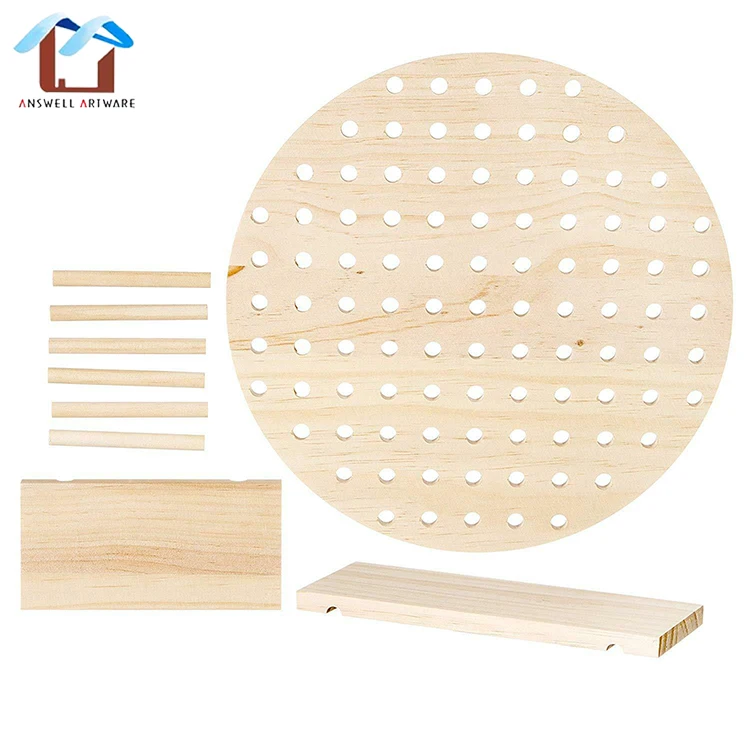 
Solid Modern Adjustable Round Display Mdf Panel Wall Decoration Hook Wooden Pegboard 