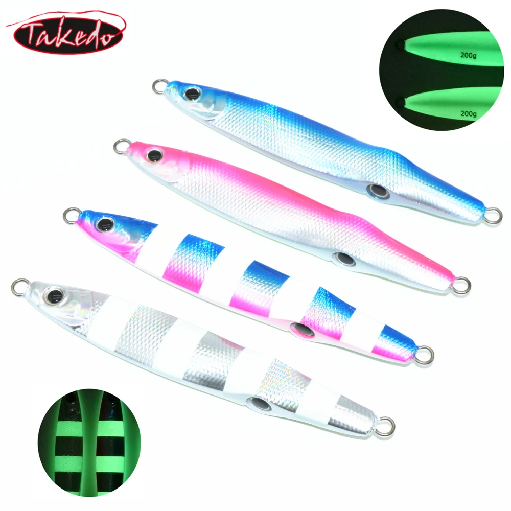 

TAKEDO Weihai LY01 Fishing Lure Noctilucent Luminous jigging Three eyes 200g Squid jig fishing metal jig Lure