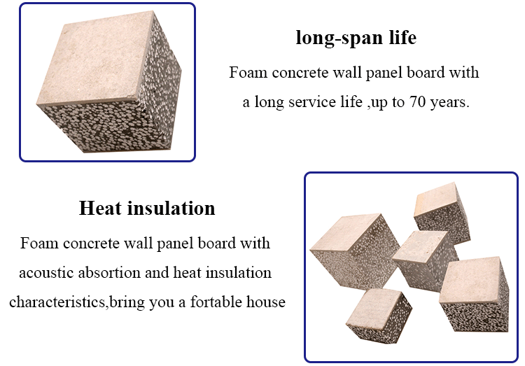 product name foam concrete wall panel board width 610 mm length