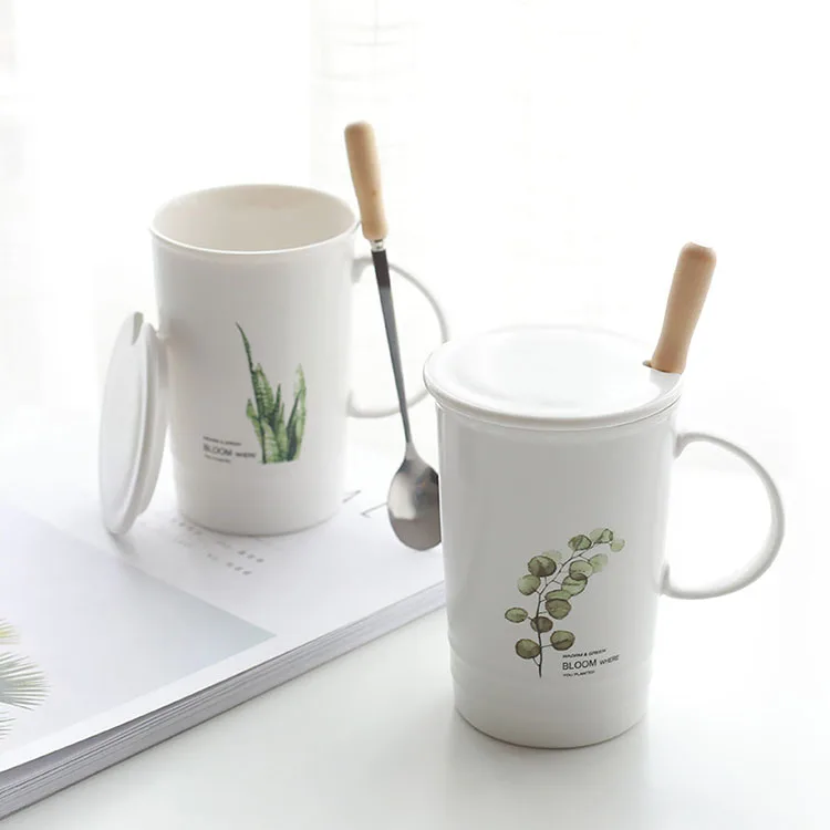 Zogift Porcelain In Mug 380ml White Ceramic Travel Mug With Lid Buy