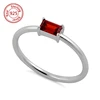 wholesale jewelry baguette ring Sterling Silver Daintyfashion jewelry Baguette Straight Garnet CZ Ring