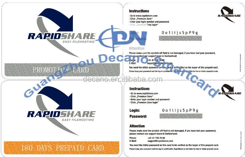 
Paper scratch off recharge Card 