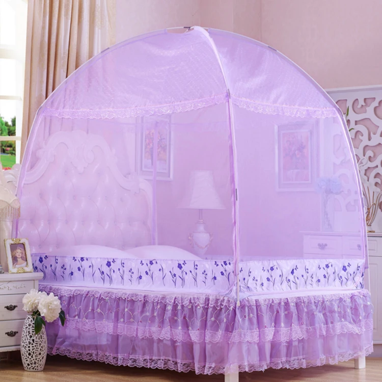 Fashion Pretty Queen Size Bed Tent Mosquito Net Purple Princess ...