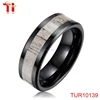 8mm black tungsten carbide inlay 4mm antler ring Tungsten Carbide Anniversary Ring