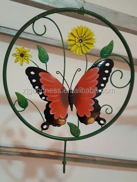 Redonda de metal pared de la mariposa decoración arte jardÃn único ... Décor Jardines patio