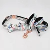 Pet accessories wholesale cactus dog bow collar with rose gold buckle