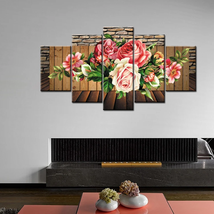 الصينية زهور الفاوانيا 5 قطعة صورة 3d دهان داي قماش الديكورات المنزلية Buy اللوحة الصورة اللوحة قماش Product On Alibaba Com