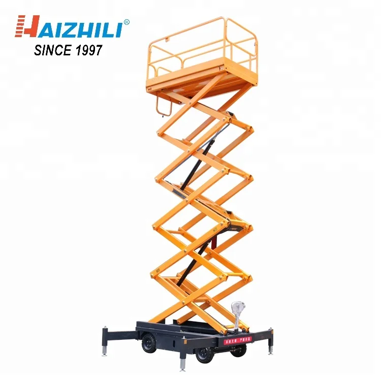 400kg Electric Hydraulic 4 Wheels Legs Scissor Lift Mobile Scaffold