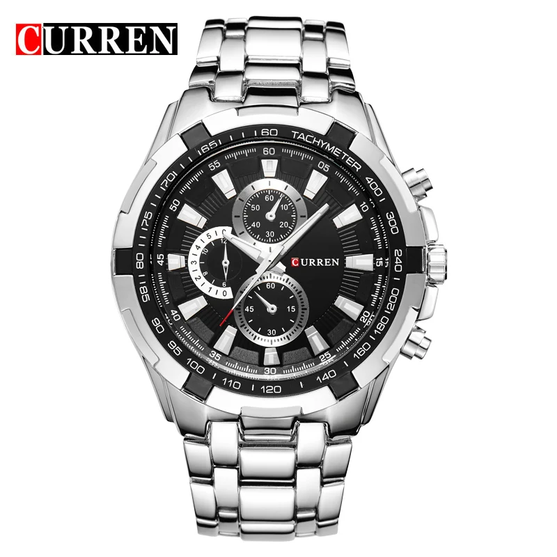 

Wholesale Curren Watch Men Luxury Brand Men's Business Quartz Chronograph Stainless Steel Wrist Watch 8023, As picture shown