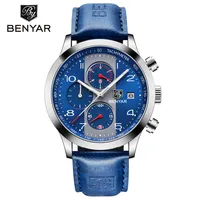 

BENYAR 5133 Luxury Designer Mens Quartz Wrist Watches Leather Strap Mens Watch Chronograph