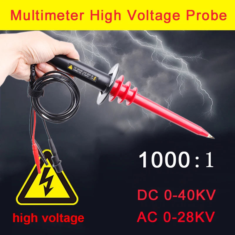 New High Voltage probe 40KV DC 28KV AC 1000Mohm input 1000:1 4 multimeter warran 